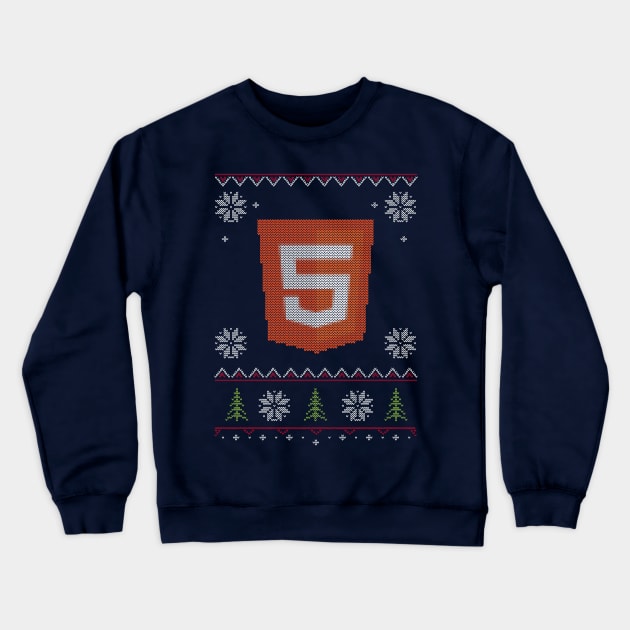 HTML5 Ugly Sweater Christmas Crewneck Sweatshirt by vladocar